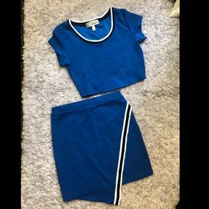 2 pc set crop top and skirt